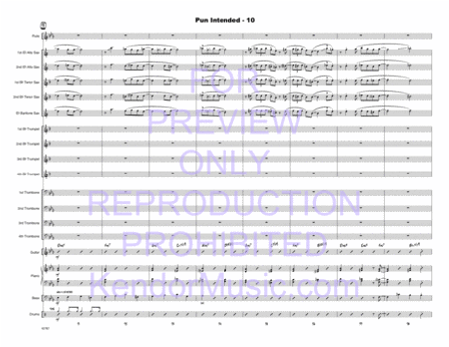 Pun Intended (Full Score) Jazz Ensemble scores gallery preview page 11