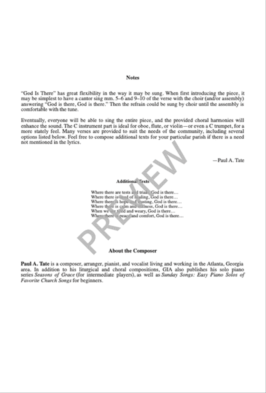 God Is There 4-Part scores gallery preview page 3