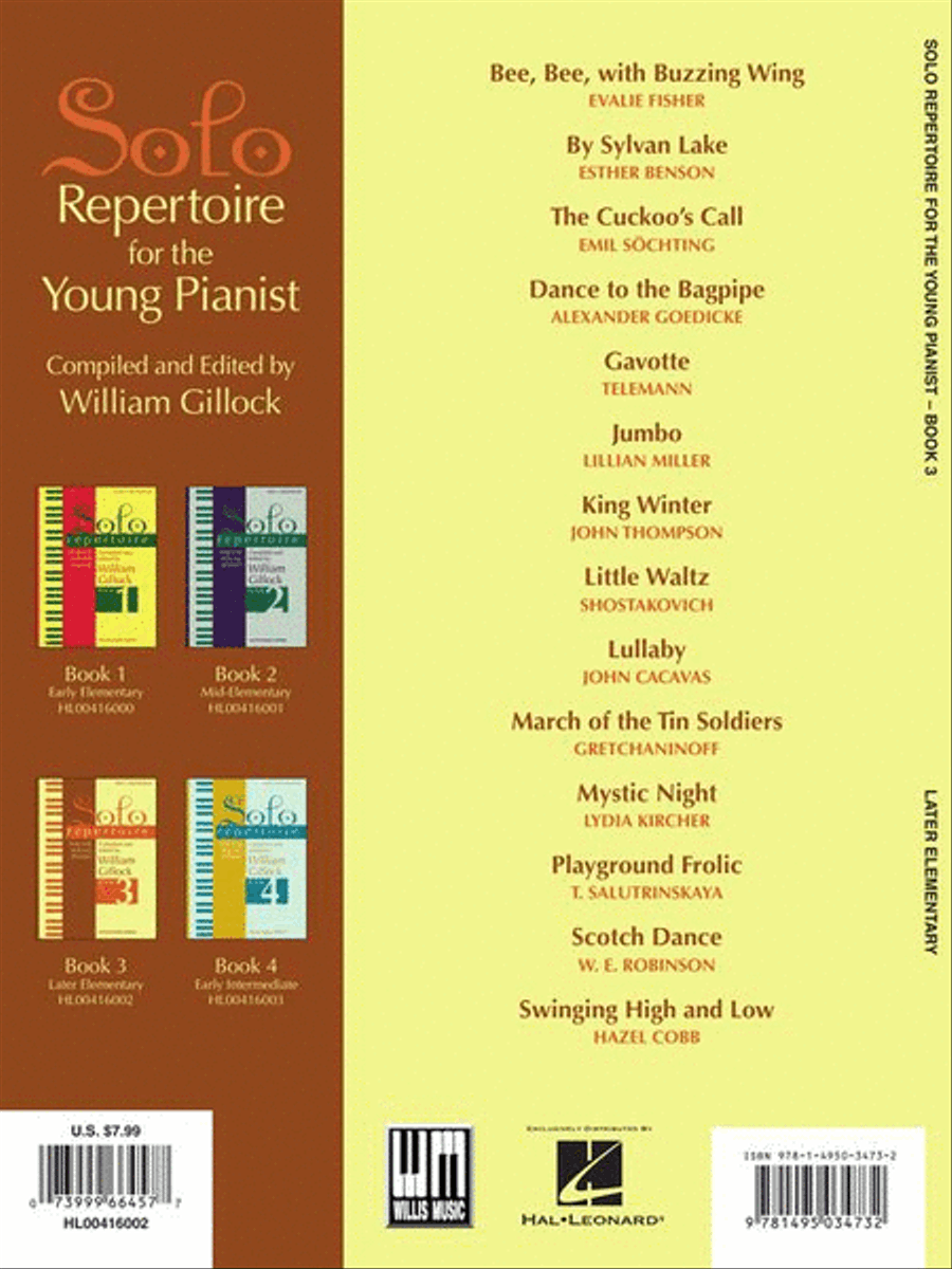 Solo Repertoire for the Young Pianist, Book 3