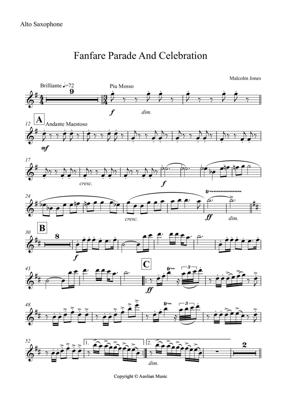 Fanfare Parade And Celebration Concert Band scores gallery preview page 1