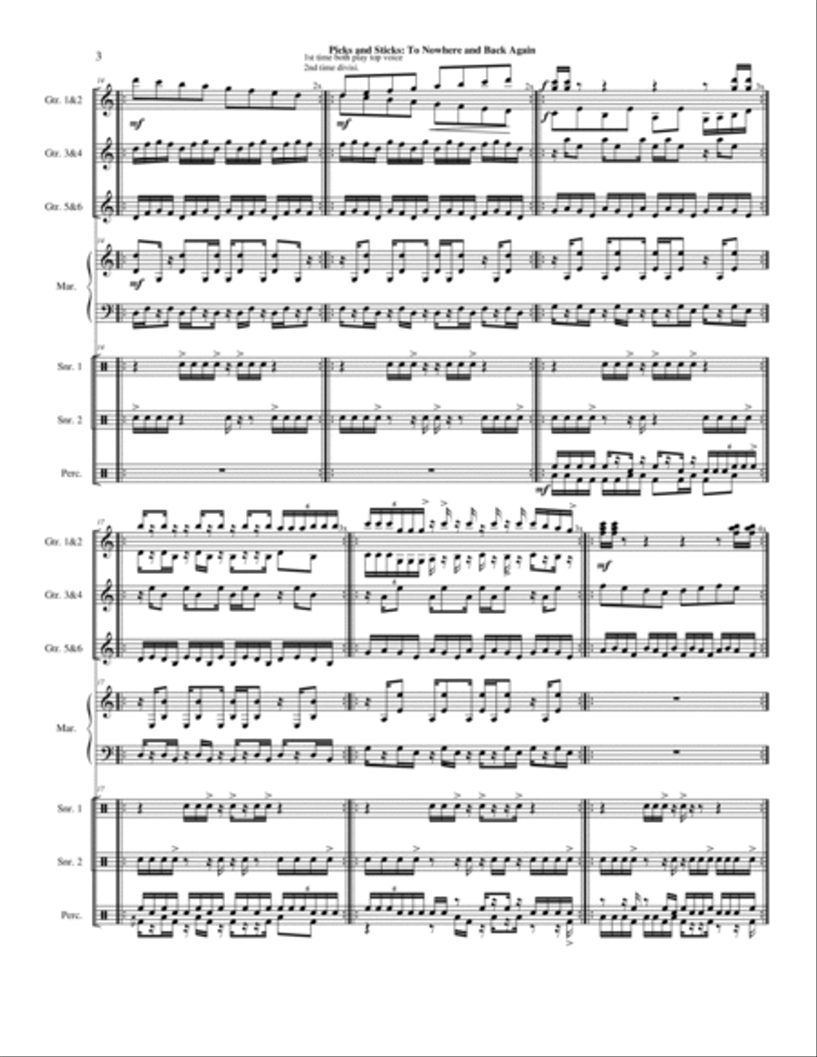 Picks and Sticks: To Nowhere and Back Again Small Ensemble scores gallery preview page 5