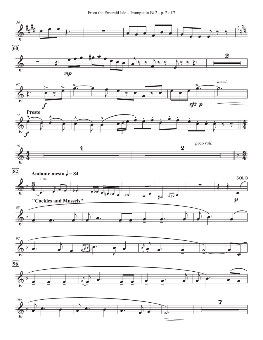 From The Emerald Isle - Bb Trumpet 2 Brass Quintet scores gallery preview page 2
