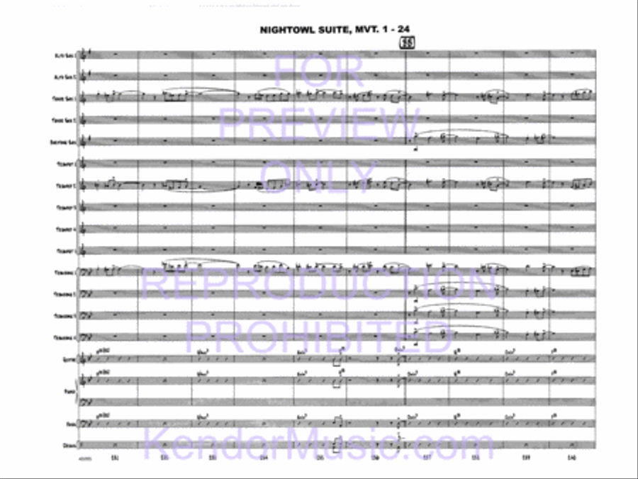Nightowl Suite, Movement 1 (11 p.m. - Searching For Birdland) Jazz Ensemble scores gallery preview page 26