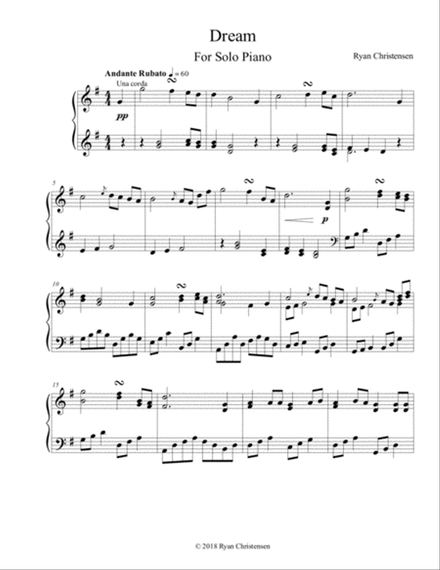 Dream for Solo Piano Dream for Solo Piano Piano Method scores gallery preview page 3