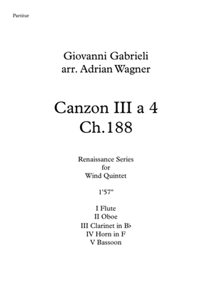 Canzon III a 4 Ch.188 (Giovanni Gabrieli) Wind Quintet arr. Adrian Wagner