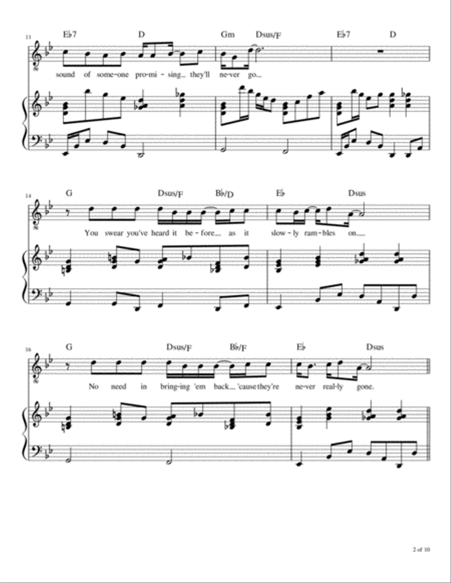 An Old Fashioned Love Song Voice scores gallery preview page 3