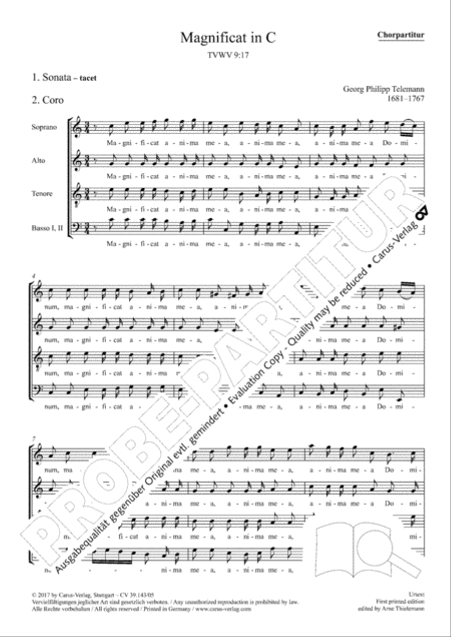Magnificat in C major 4-Part scores gallery preview page 3