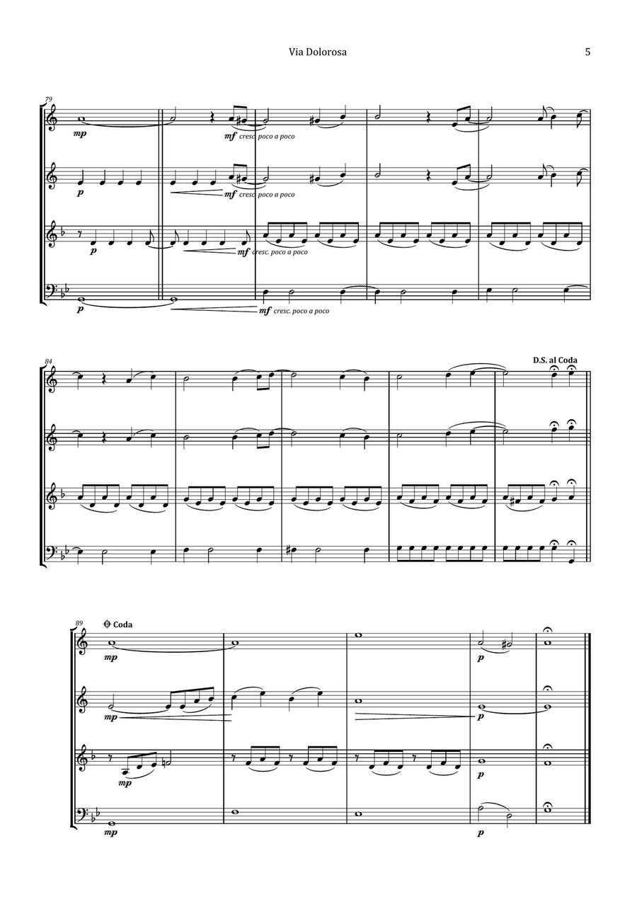Via Dolorosa Brass Quartet scores gallery preview page 5