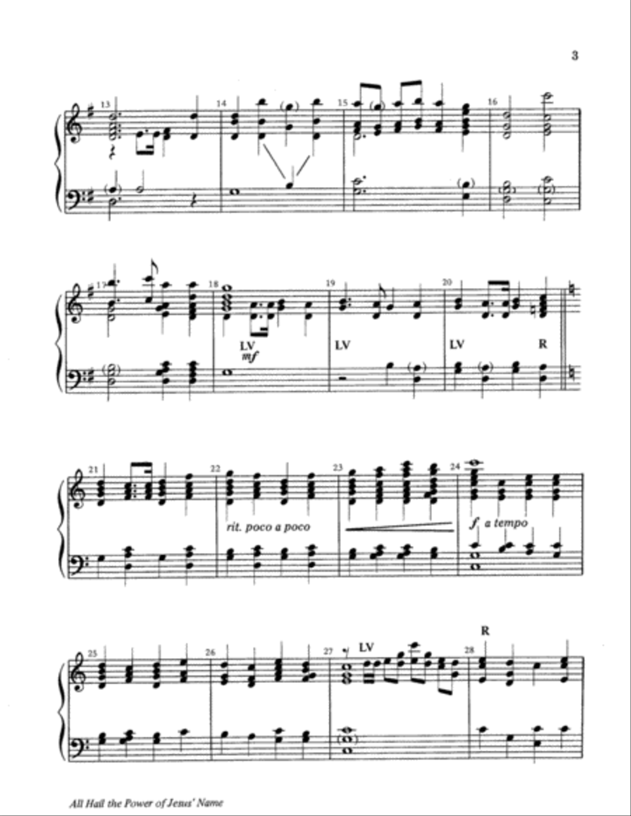 All Hail the Power of Jesus' Name 3-Octaves scores gallery preview page 3
