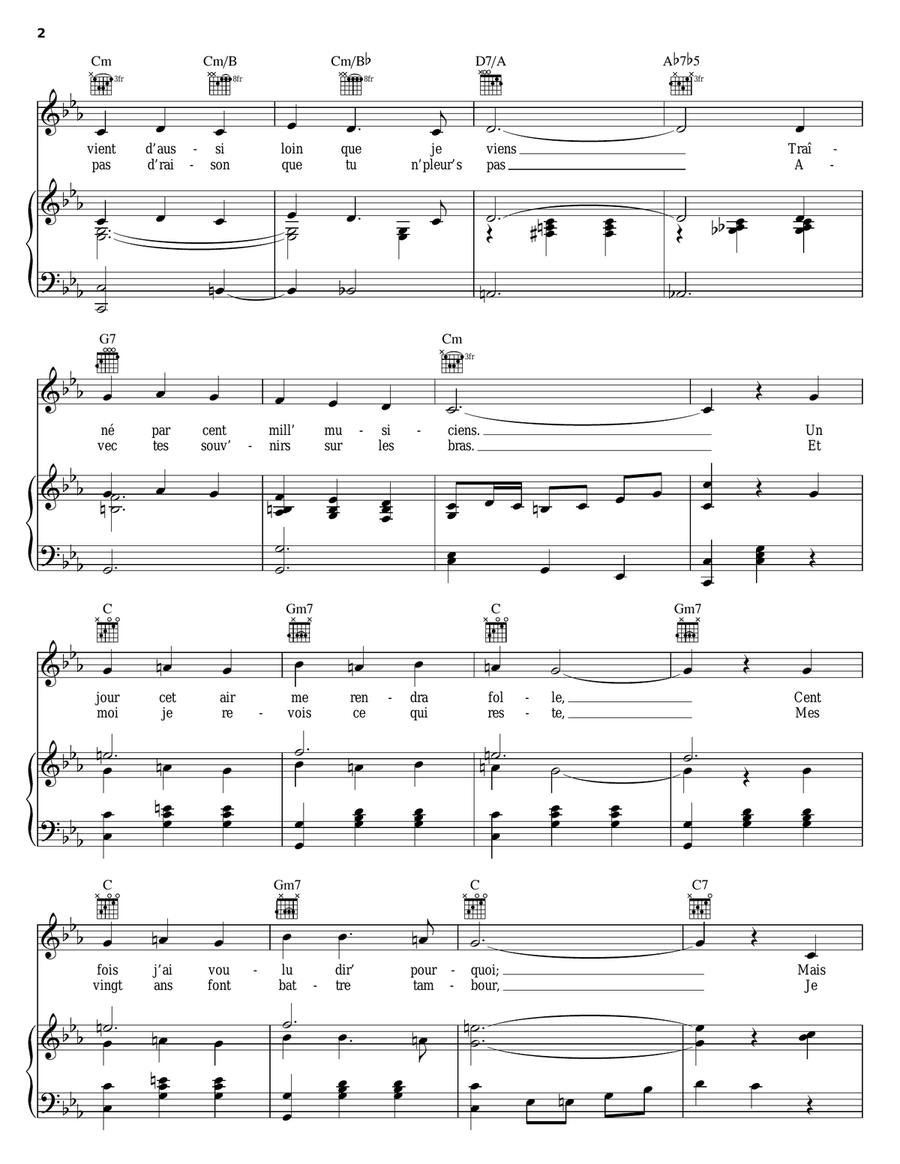 Padam Padam Piano, Vocal, Guitar scores gallery preview page 2