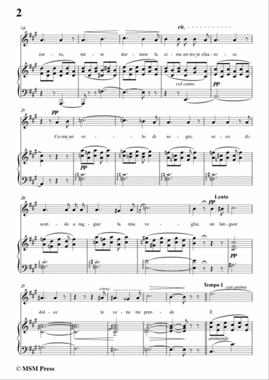 Tosti-Arcano! In A Major,for voice and piano Voice Solo scores gallery preview page 4