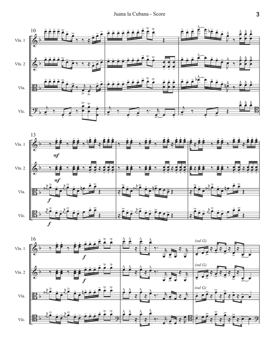 Juana La Cubana String Quartet scores gallery preview page 3