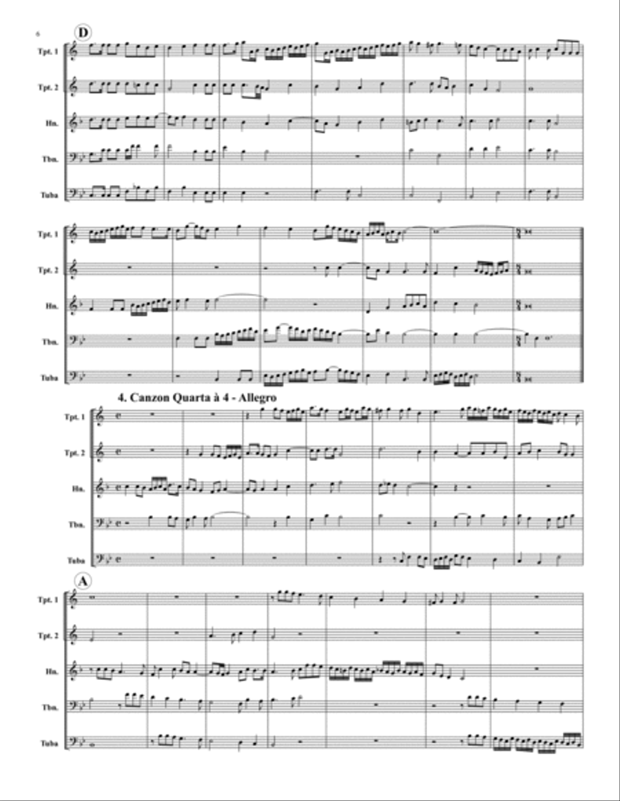 Four Canzonas Brass Quintet scores gallery preview page 6