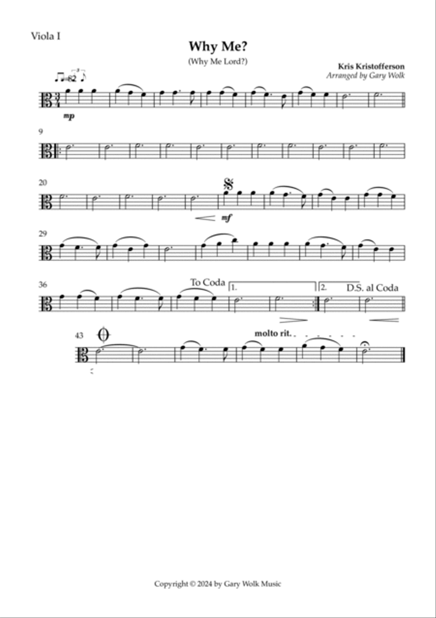 Why Me? (Why Me, Lord?) String Quintet scores gallery preview page 5
