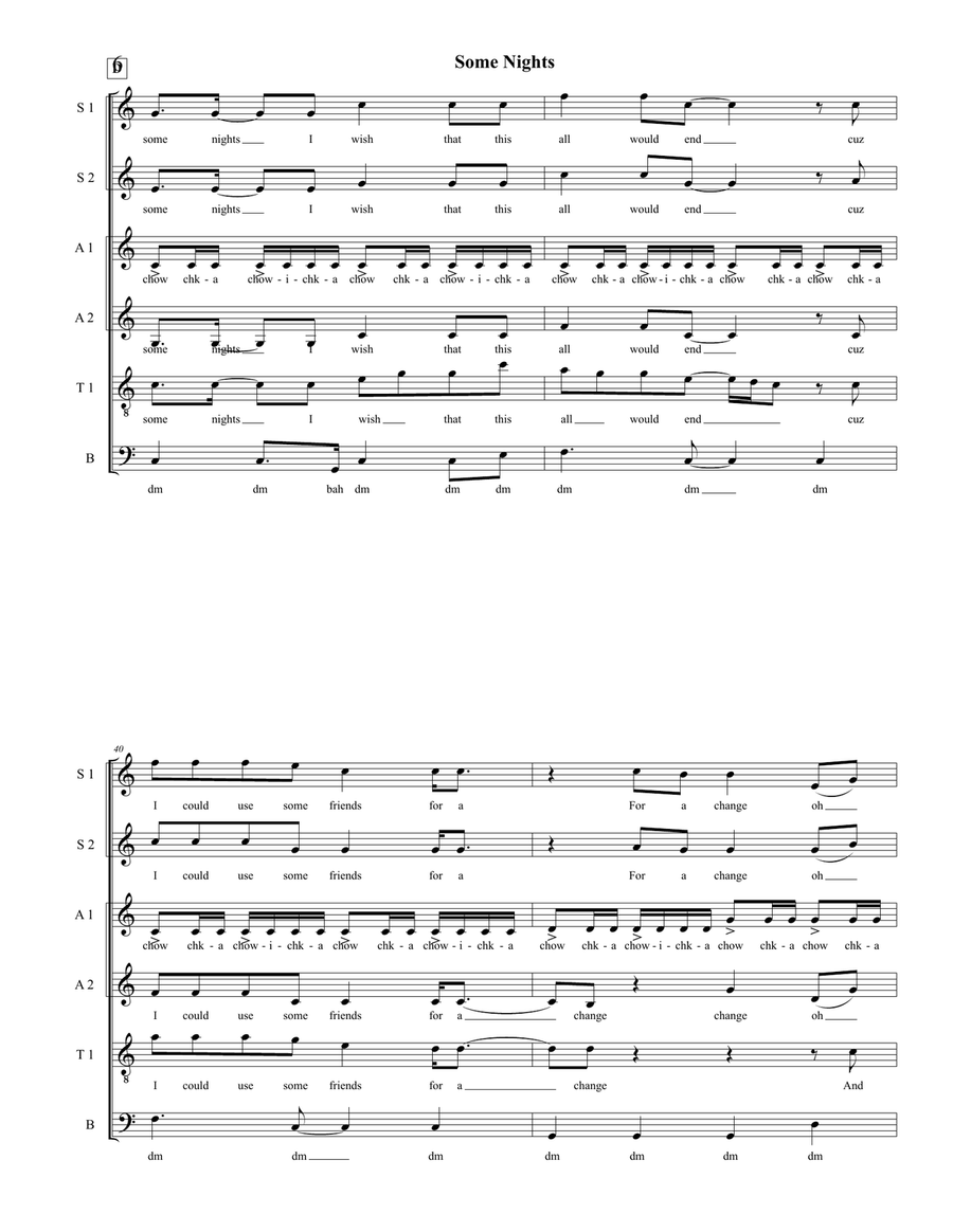 Some Nights 4-Part scores gallery preview page 6