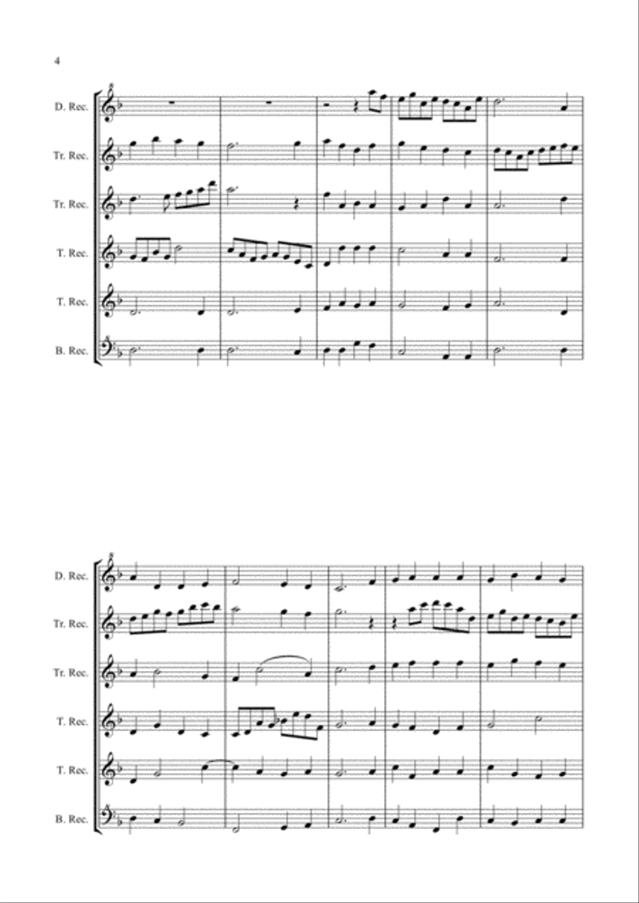 Christmas Fanfare for Recorder Ensemble: Five Renaissance Carols Recorder scores gallery preview page 4