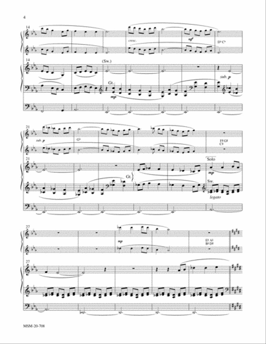 Slane No. 1 from Hymns for Harp and Organ Harp scores gallery preview page 3