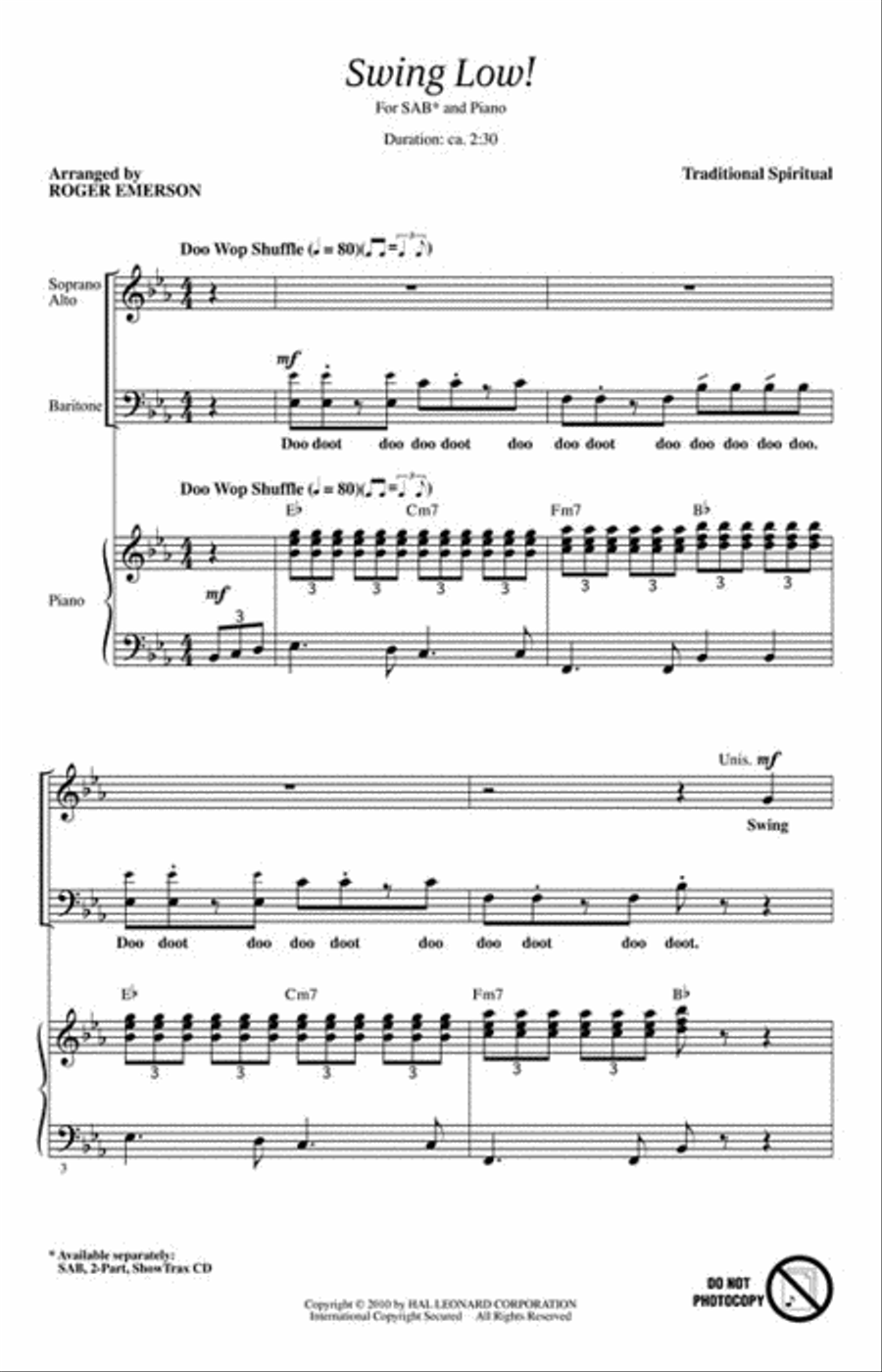 Swing Low! Choir scores gallery preview page 2