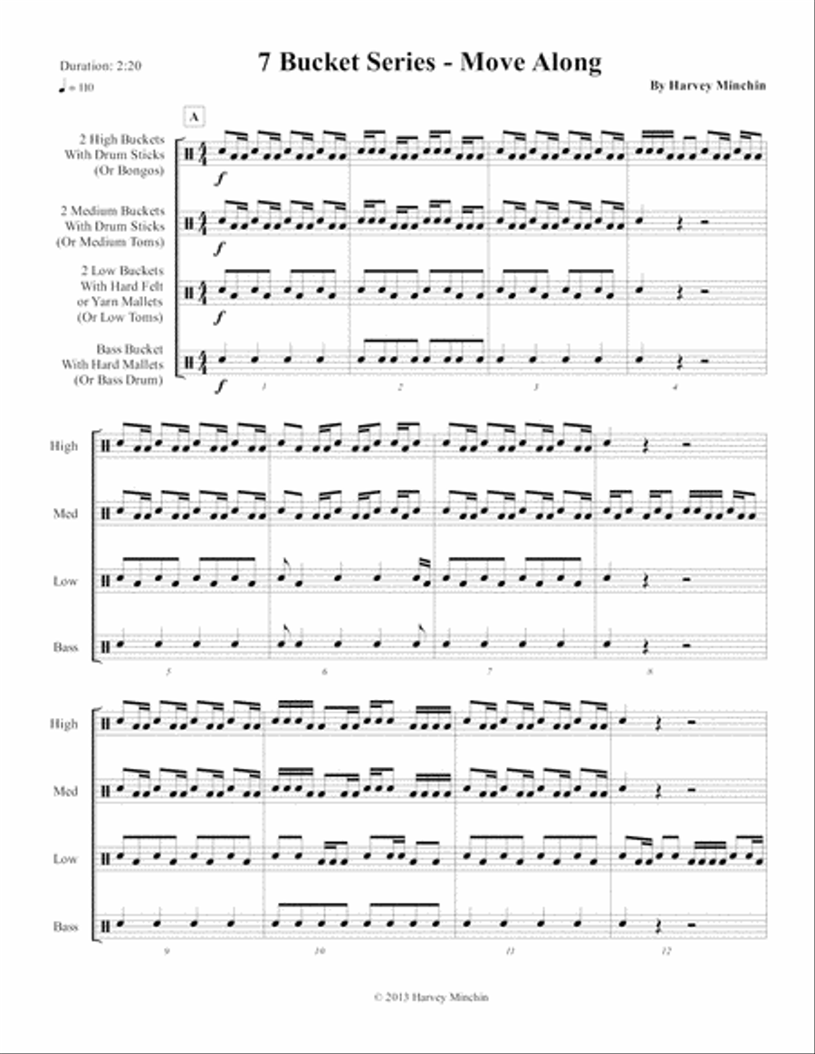 7 Bucket Series - Move Along Percussion Ensemble scores gallery preview page 3
