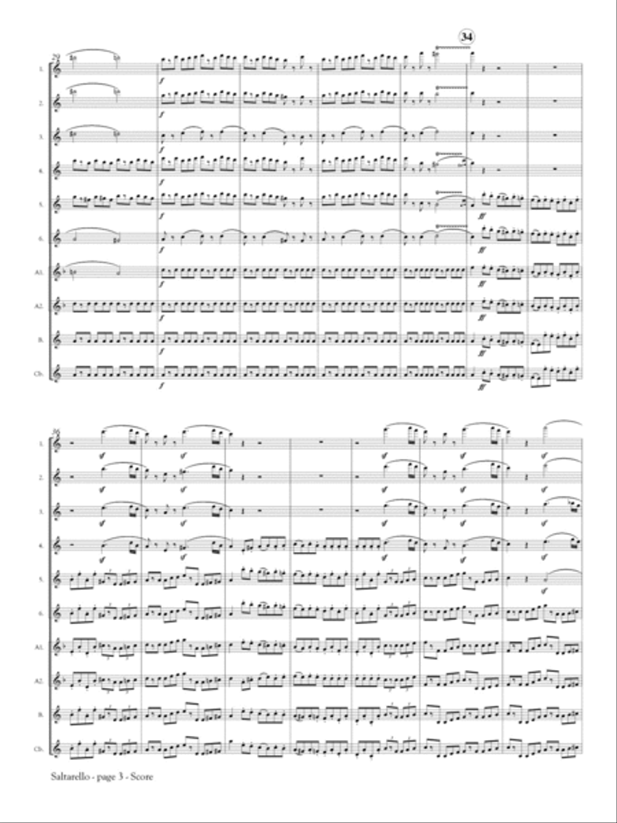 Saltarello from Symphony No. 4 for Flute Orchestra Flute Choir scores gallery preview page 4