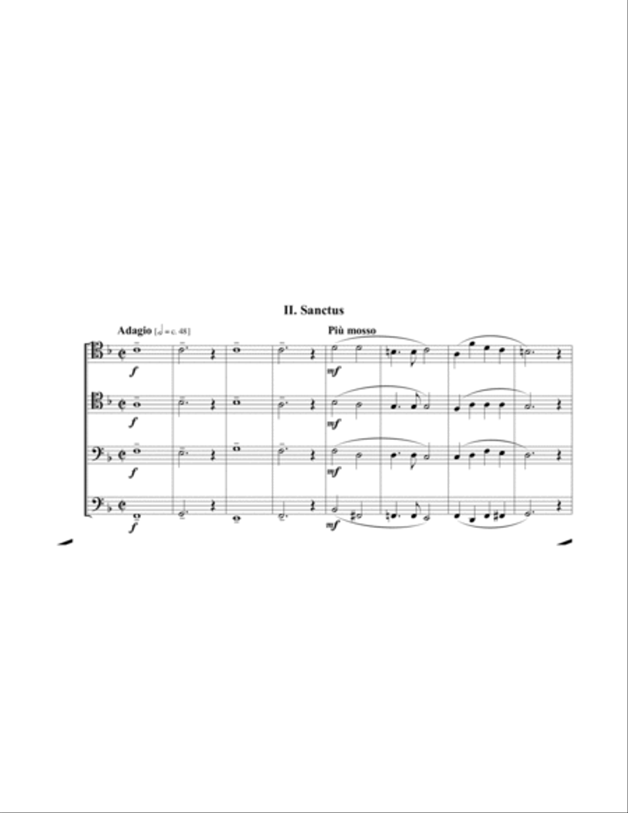 Missa Brevis for Trombone Quartet Trombone Quartet scores gallery preview page 4