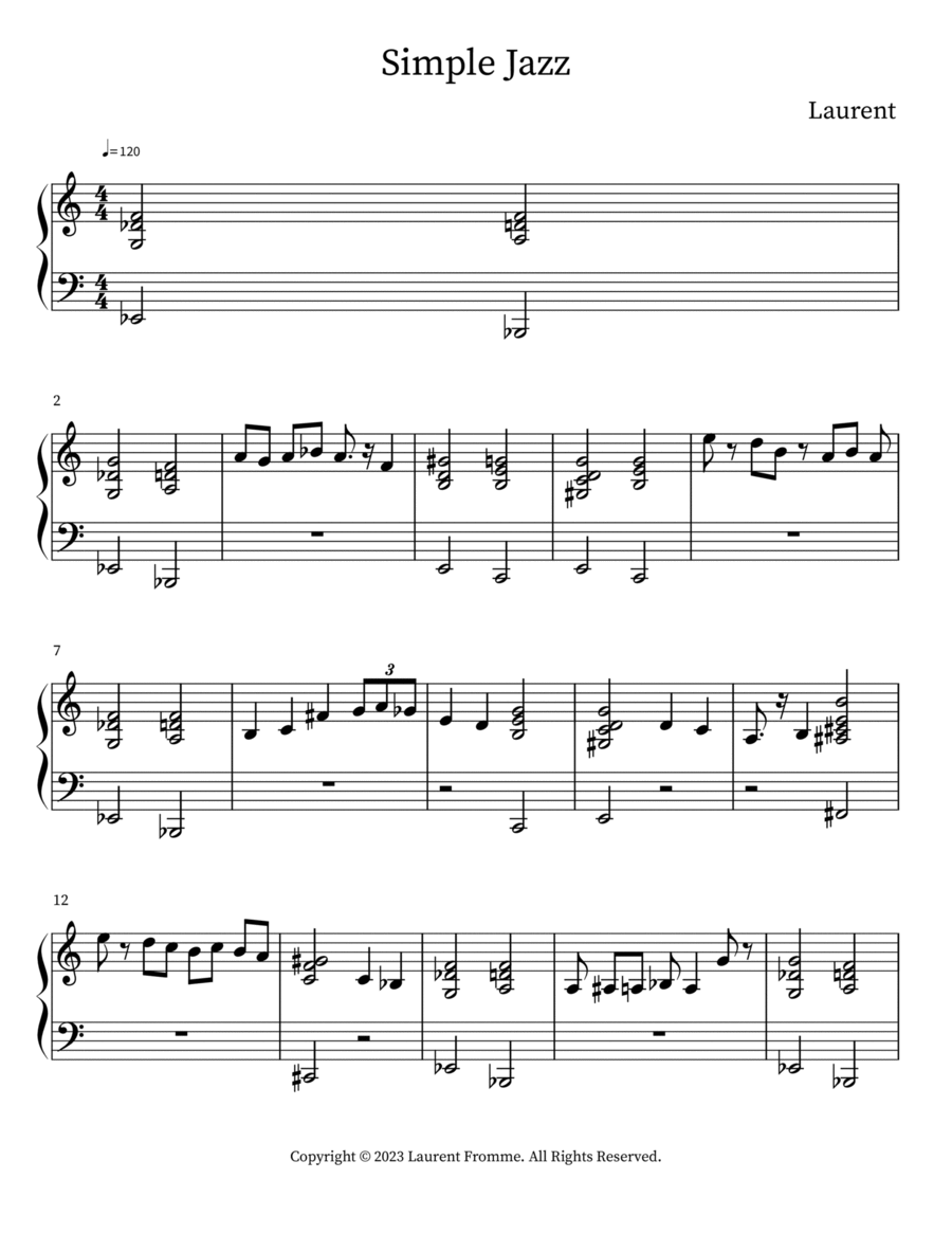 Simple Jazz Simple Jazz Easy Piano scores gallery preview page 1