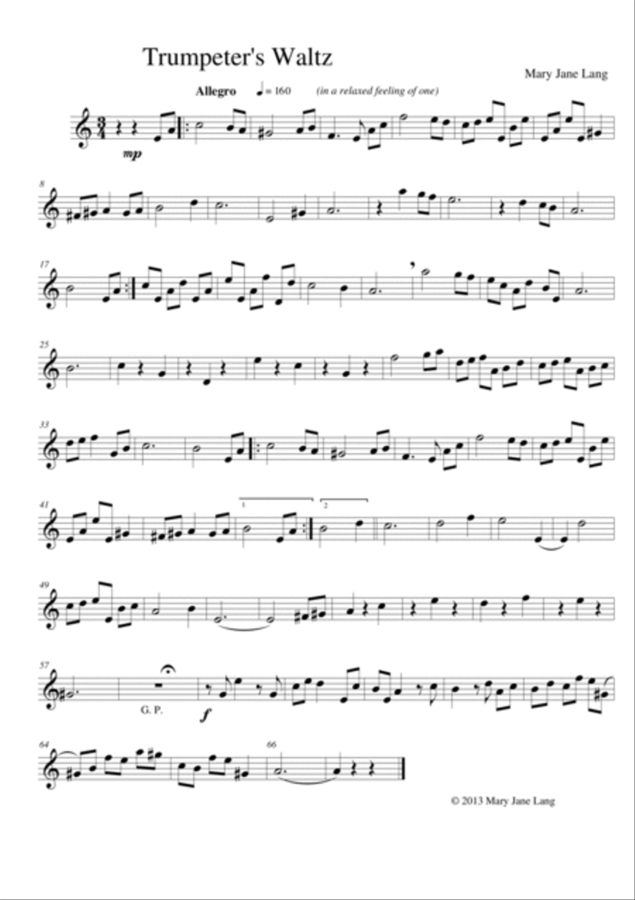 Trumpeter's Waltz Trumpet Solo scores gallery preview page 3
