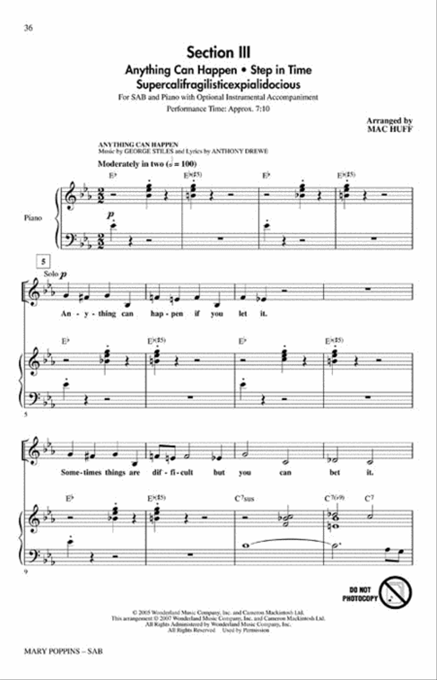 Mary Poppins: The Musical 3-Part scores gallery preview page 4