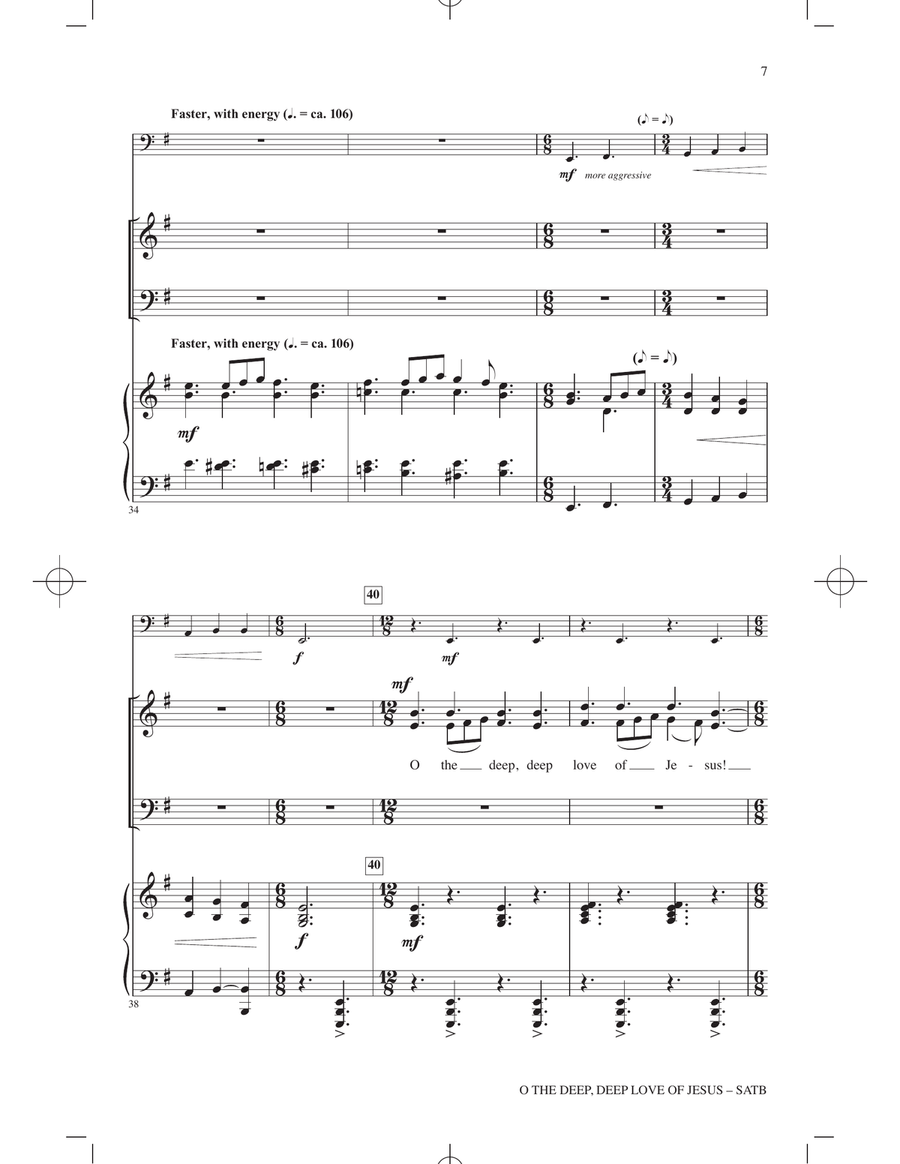 O The Deep, Deep Love Of Jesus 4-Part scores gallery preview page 6