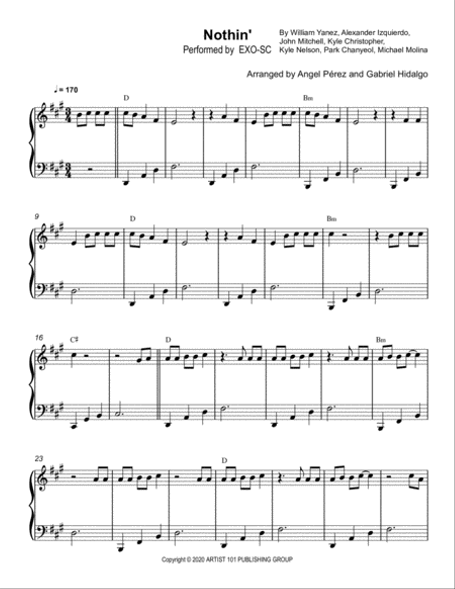 Nothin' Nothin' Voice scores gallery preview page 1