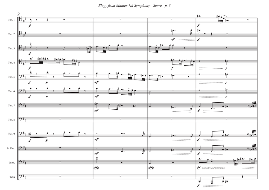 Elegy from Mahler 7th Symphony Baritone Horn TC scores gallery preview page 4