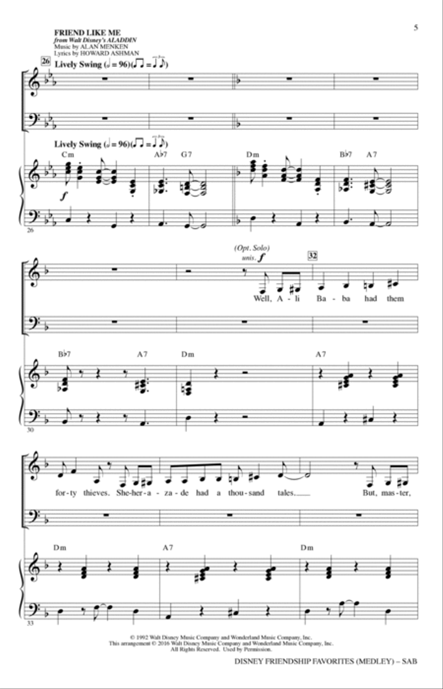 Disney Friendship Favorites (Medley) 3-Part scores gallery preview page 4