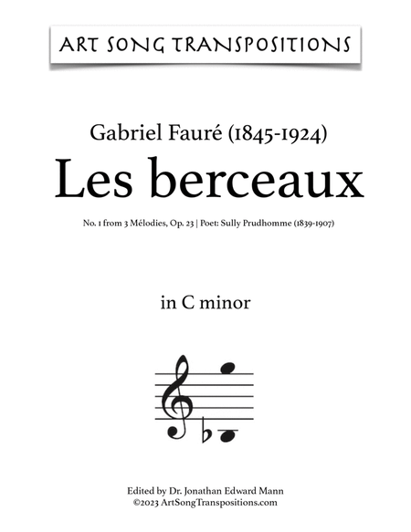 FAURÉ: Les berceaux, Op. 23 no. 1 (transposed to C minor)