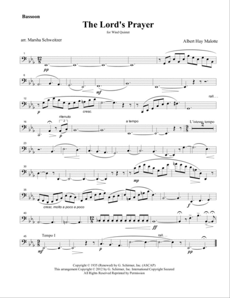 The Lord's Prayer Woodwind Quintet scores gallery preview page 5