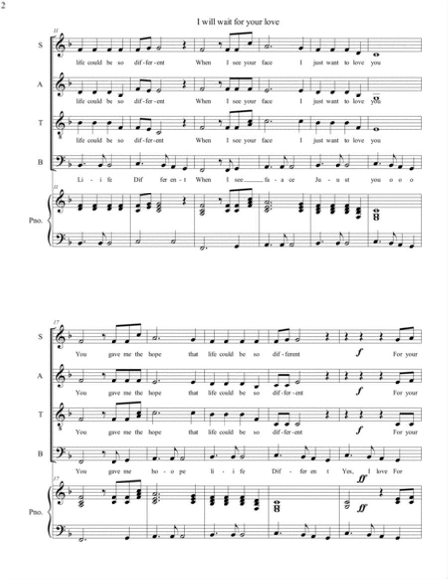 I will wait for your love Small Ensemble scores gallery preview page 2