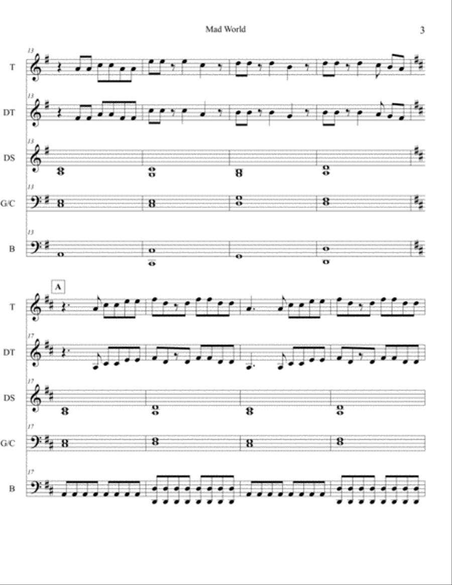 Mad World Mad World Percussion Ensemble scores gallery preview page 3