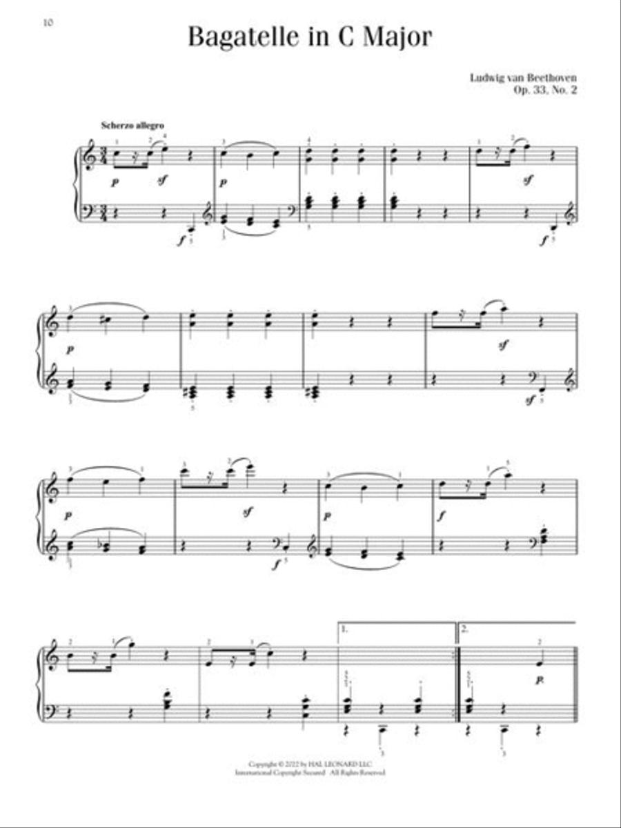 Intermediate Beethoven Favorites Piano scores gallery preview page 6