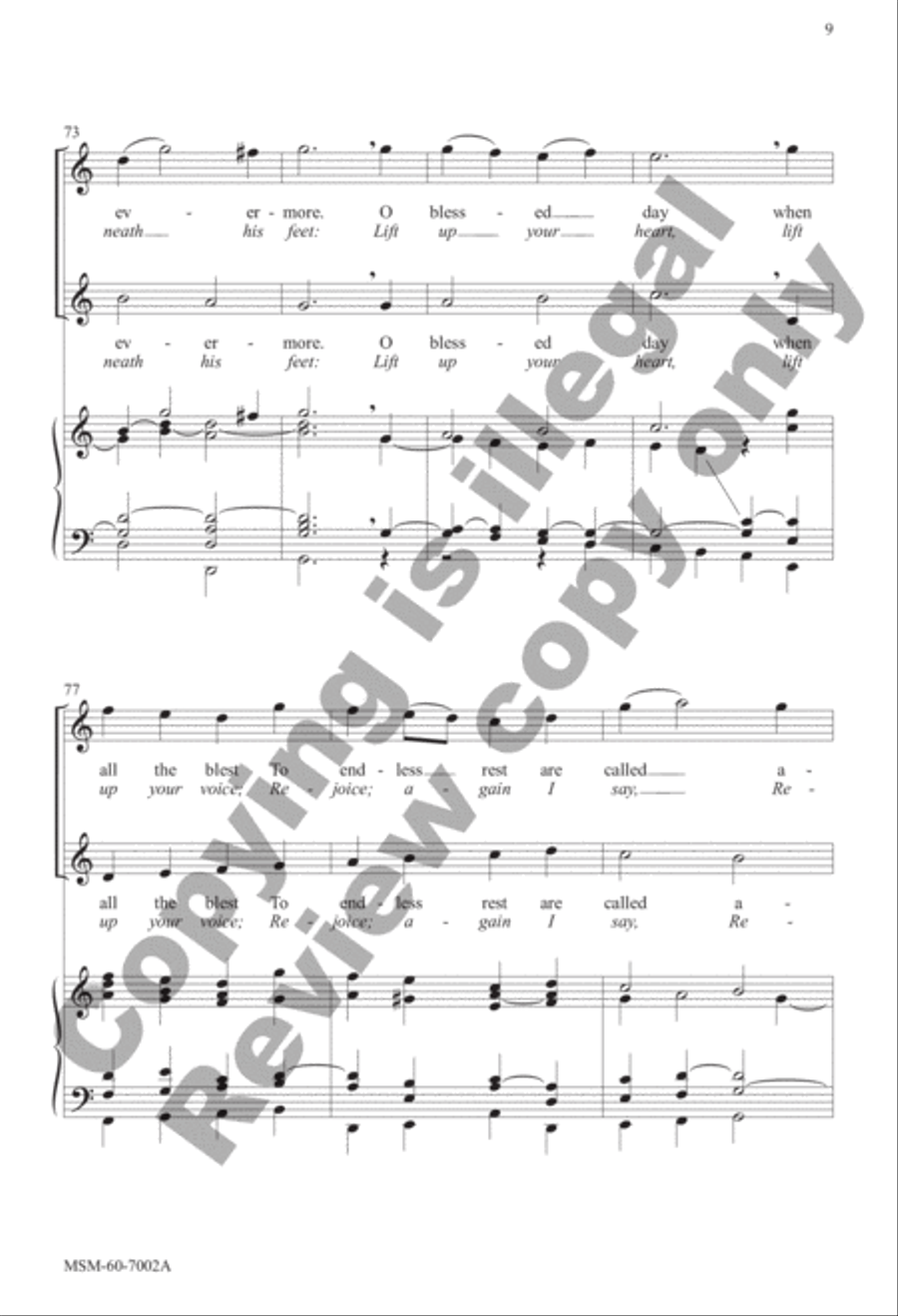 Christ Is Our Cornerstone Rejoice, the Lord Is King 4-Part scores gallery preview page 9
