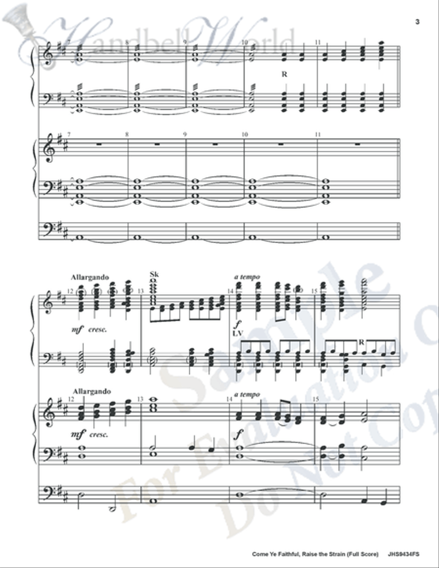 Come Ye Faithful Raise the Strain 5-Octaves scores gallery preview page 3