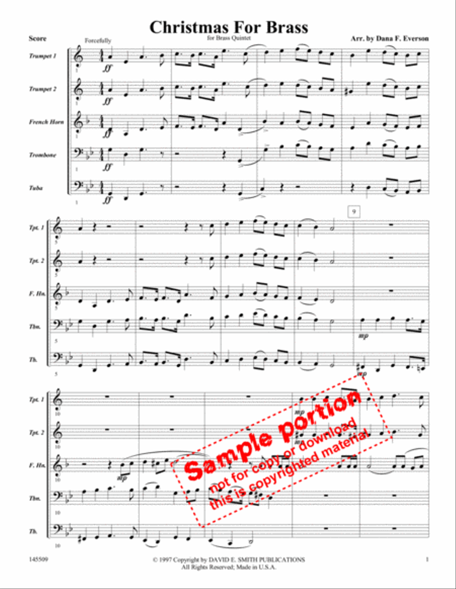 Christmas For Brass Brass Quintet scores gallery preview page 2