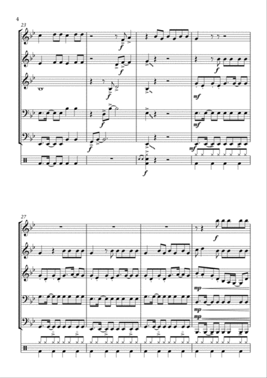 Glad You Came Small Ensemble scores gallery preview page 4