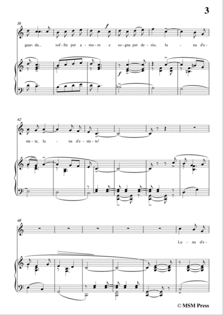 Tosti-Luna d'estate! In C Major,for Voice and Piano Voice Solo scores gallery preview page 5