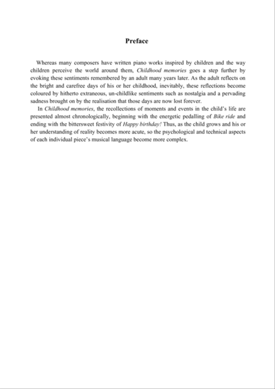 Childhood memories Piano Solo scores gallery preview page 3