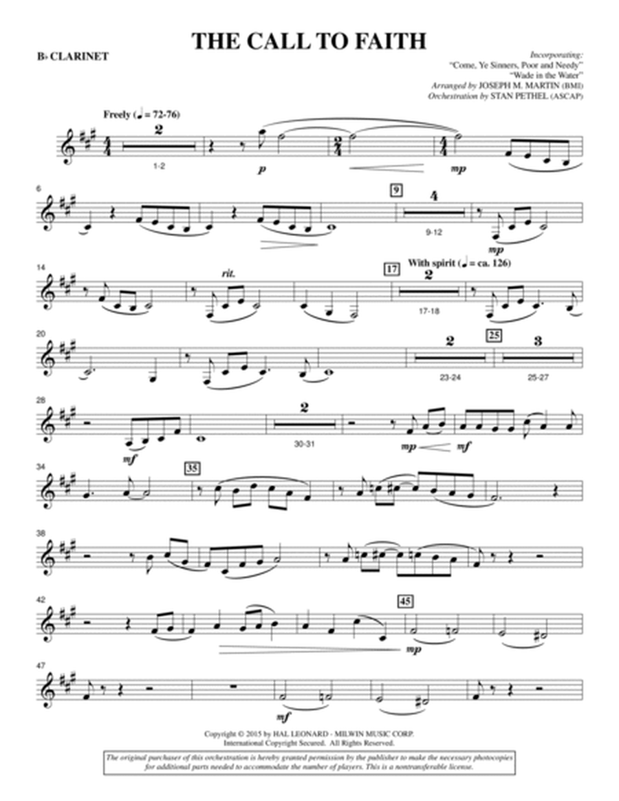 A Journey To Hope (A Cantata Inspired By Spirituals) - Bb Clarinet
