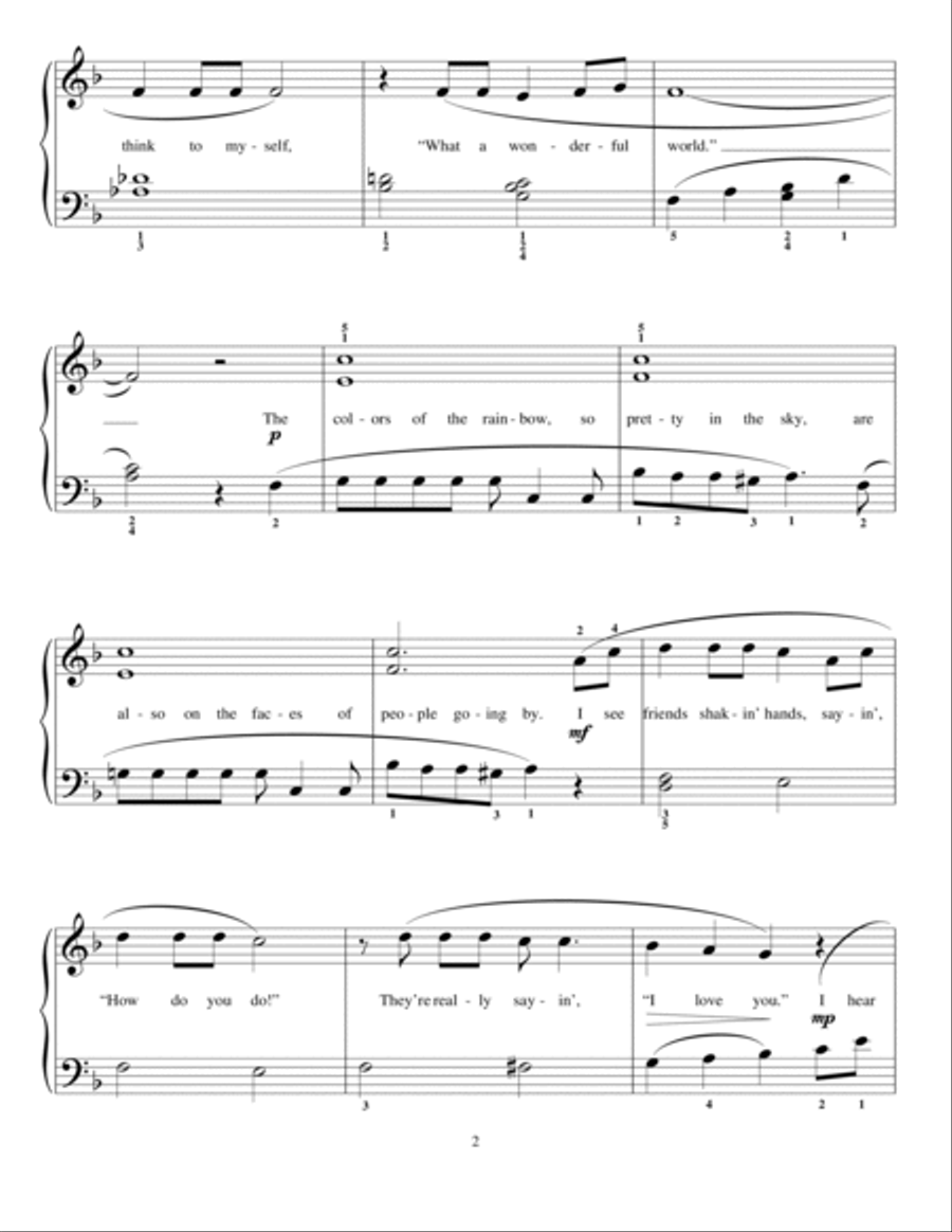 What A Wonderful World Piano scores gallery preview page 2