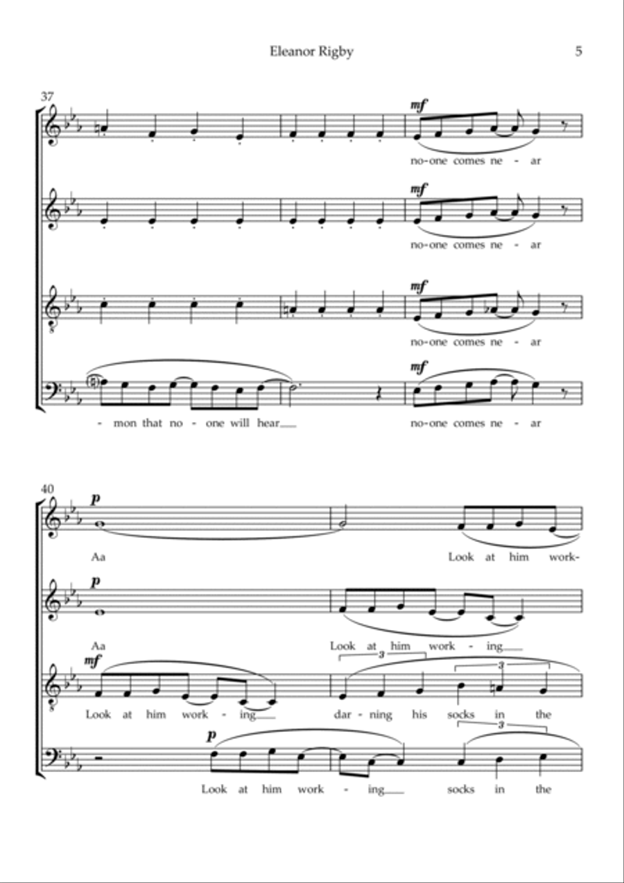 Eleanor Rigby Eleanor Rigby 4-Part scores gallery preview page 5
