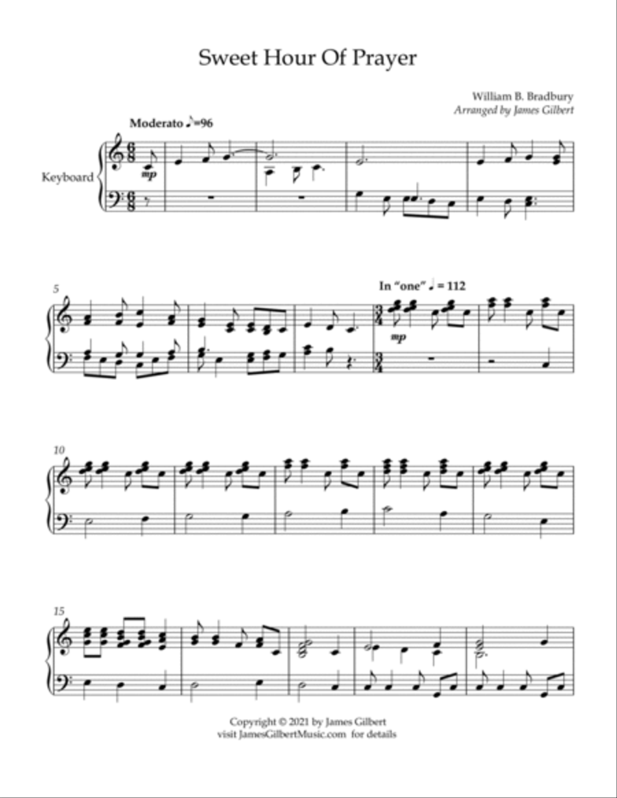Sweet Hour Of Prayer Piano Solo scores gallery preview page 2