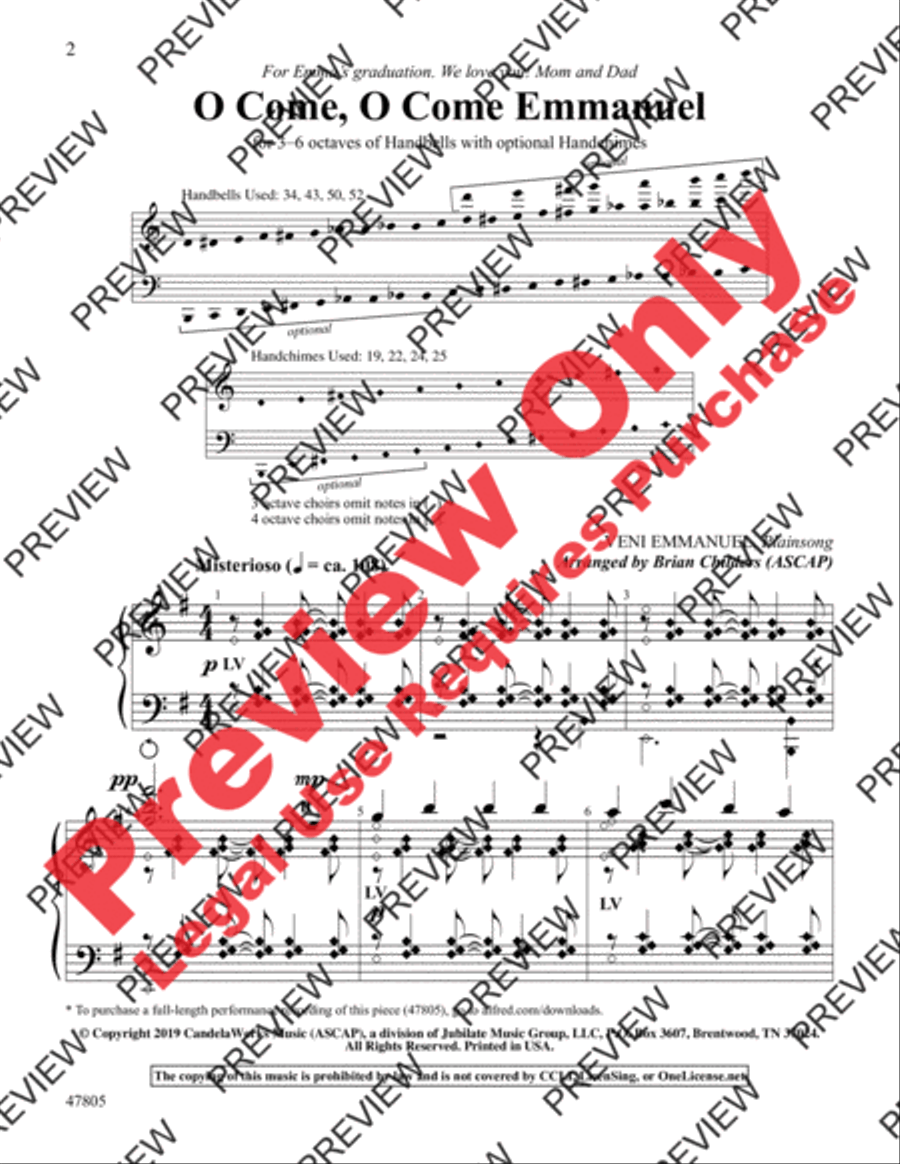 O Come, O Come Emmanuel Handbell Choir scores gallery preview page 2