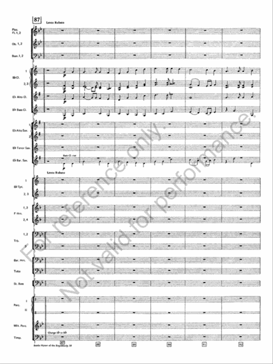 Battle Hymn Of The Republic Concert Band scores gallery preview page 19