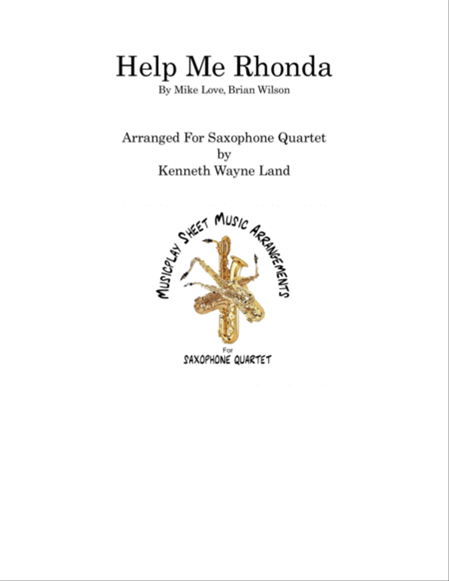 Help Me Rhonda Saxophone Quartet scores gallery preview page 1